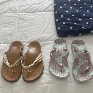 Vionic Women's Flip Flops 1Metallic  Gold 1 mauve